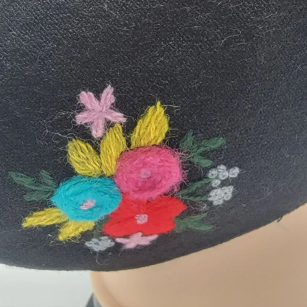 New Face cover ear loop black Mask Women's Embroidered handmade bouquet flowers